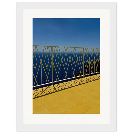 Amalfi Summer Terrace Framed Poster - Mediterranean Elegance for Any Room - CaliCuration