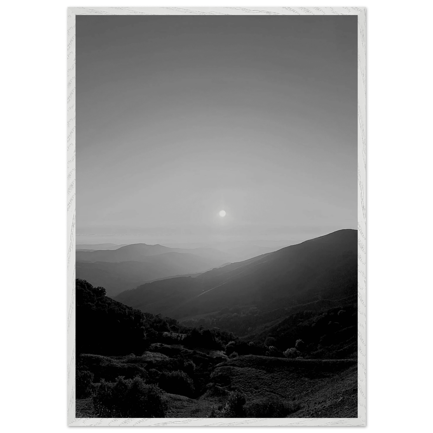 Exclusive Black & White Mounted Framed Poster – California Central Coast Sunset | Black & White Travel Collection – Studio Edition: Spring 26 - CaliCuration