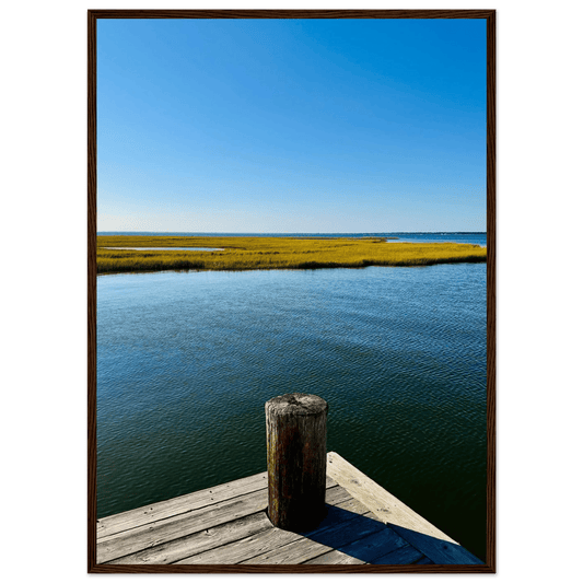 Framed Poster – Long Island Sound Dreamy Pier – Endless Summer Mood Wall Art: Travel Collection – Studio Edition - CaliCuration