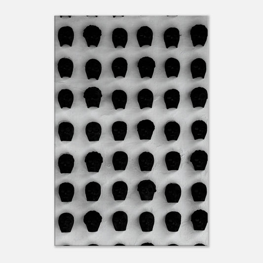 Monochrome Skull Grid Canvas Wall Art – Minimalist Black & White Statement Photography. Travel Collection Studio Edition: Abstracts - Spring' 26 - CaliCuration
