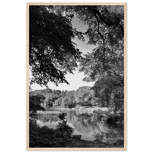 Upstate NY Summer Lake B/W Framed Poster – Endless Warmth for Your Home: Travel Collection - Studio Edition: Holiday 25 - CaliCuration