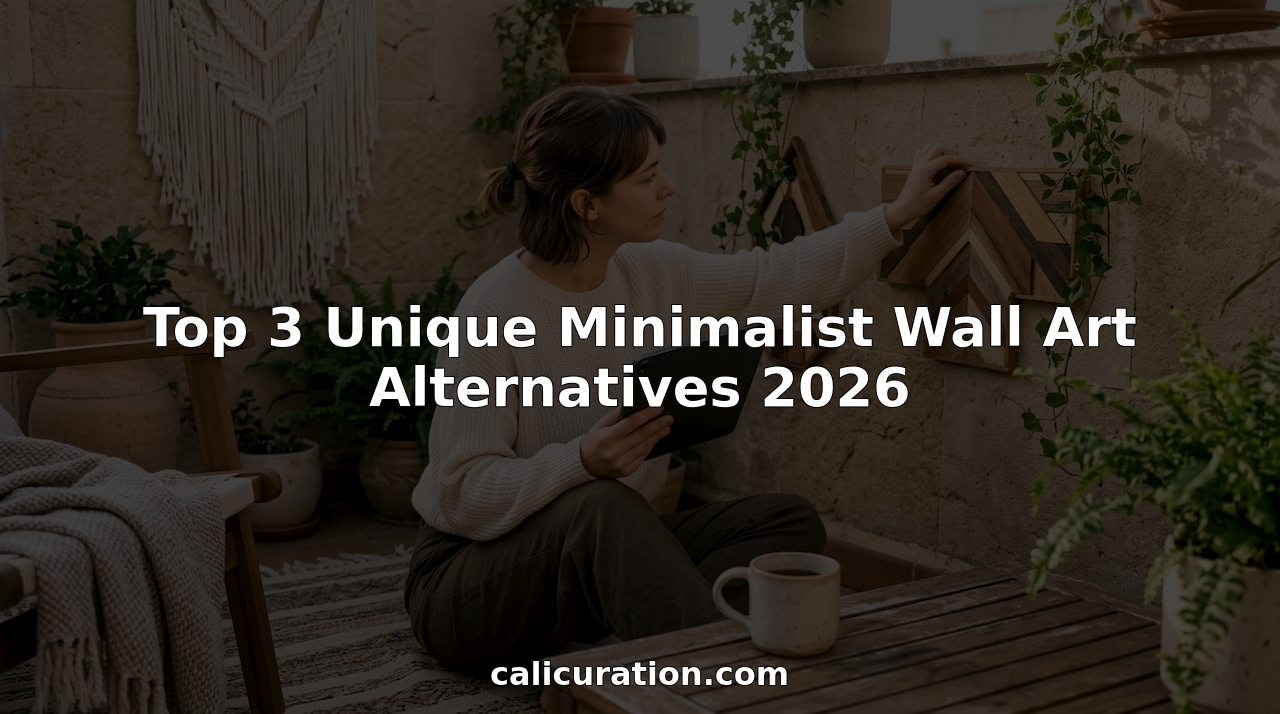 Interior designer arranging unique minimalist wall art alternatives