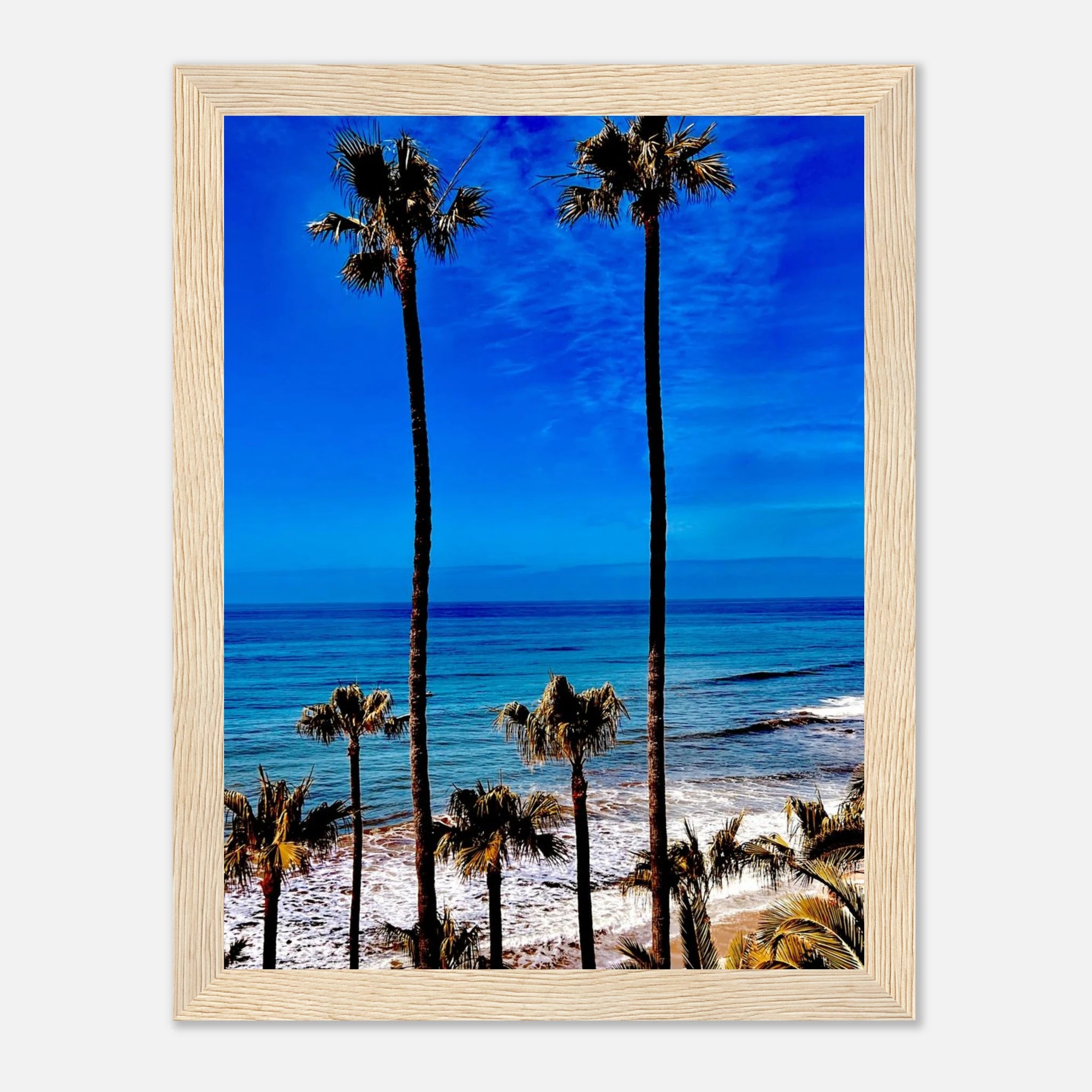 Malibu Palm Tree Family framed art print by CaliCuration, featuring California-inspired palm trees in a spring 2026 studio edition.