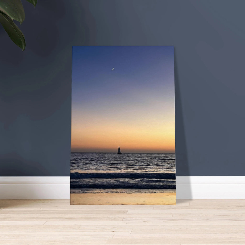 SoCal Fall Sunset canvas print by My Store featuring vibrant sunset colors and a dreamy new moon design, perfect for wall decor.