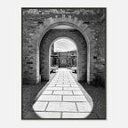 Black and white Cotswolds Estate framed poster featuring English countryside landscape art, printed on high-quality paper.