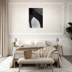 Black and white abstract canvas print of NYC Hudson River Pier featuring high heels in water, from the Studio Edition Travel Collection.