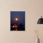 Mystical fall full moon wooden framed canvas print from CaliCuration's Spring '26 Travel Collection, featuring a serene autumn moon scene.