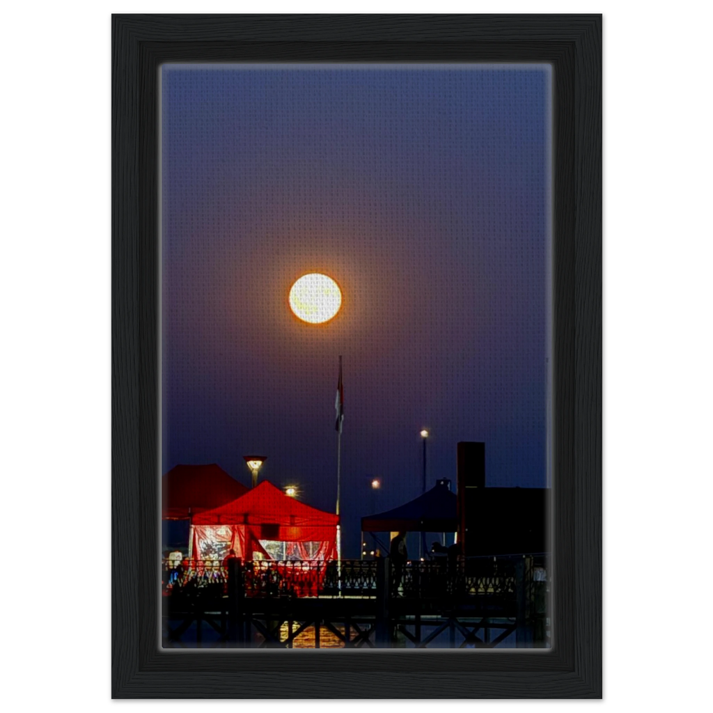 Mystical Fall Full Moon framed canvas wall art by CaliCuration featuring a celestial autumn scene with vibrant colors and detailed design.