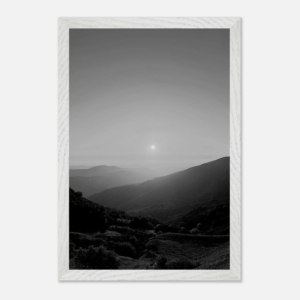 Black and white mounted framed poster of California Central Coast sunset from the My Store travel collection, studio edition print.
