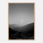 Black and white framed poster of California Central Coast sunset, mounted print from the Studio Edition travel collection.