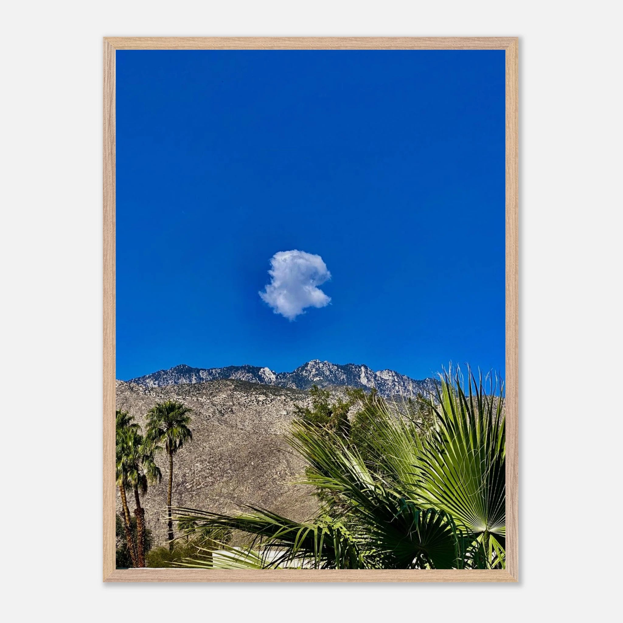 Palm Springs cloud mounted wooden framed poster featuring California art, perfect for home decor in spring 2026.