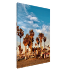 SoCal Beach canvas print featuring edgy palm trees and graffiti design, California studio edition artwork on high-quality print material.