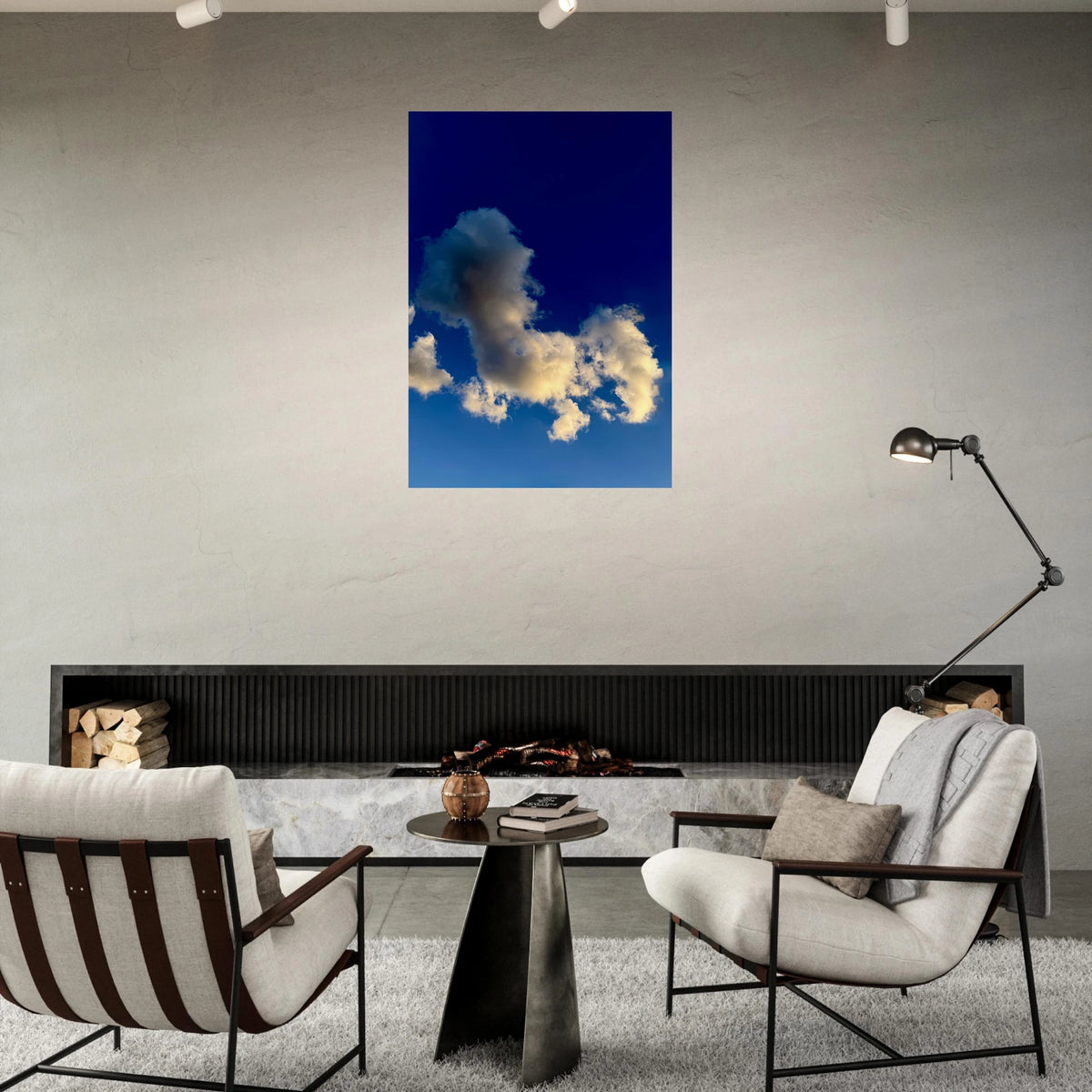 Dog Cloud aluminum print wall art featuring a Tulum-inspired cloud design, perfect for modern home decor by CaliCuration.