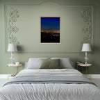Premium wooden framed canvas print of Los Angeles Downtown Nightglow, elegant home wall art, California Studio Edition by My Store.