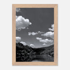 Black and white mounted framed poster of a German river view, part of the Studio Edition travel collection, spring 2026 print.