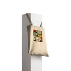 Rustic autumn harvest tote bag with pumpkin and gourd print, made from durable material, perfect for farmhouse market style.