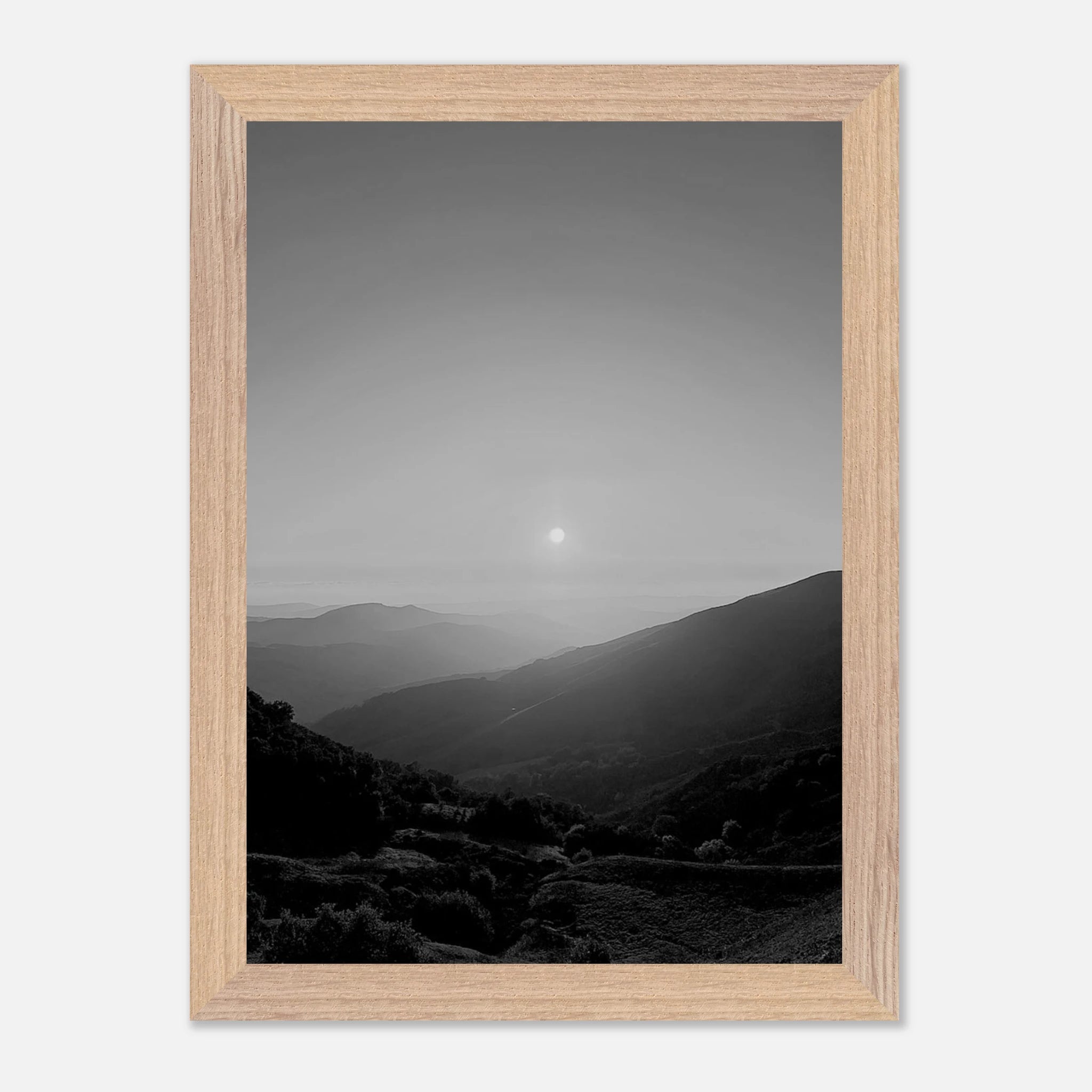 Black and white mounted framed poster of California Central Coast sunset, part of My Store's travel collection, Studio Edition Spring 26.
