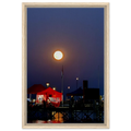 Mystical fall full moon framed canvas wall art by CaliCuration featuring a celestial autumn scene with vibrant fall colors.