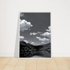Black and white framed poster of a German river view from the Studio Edition Spring 2026 travel collection, mounted and ready for display.
