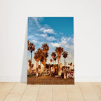 SoCal Beach canvas print featuring edgy palm trees and graffiti design, California-themed studio edition wall art.