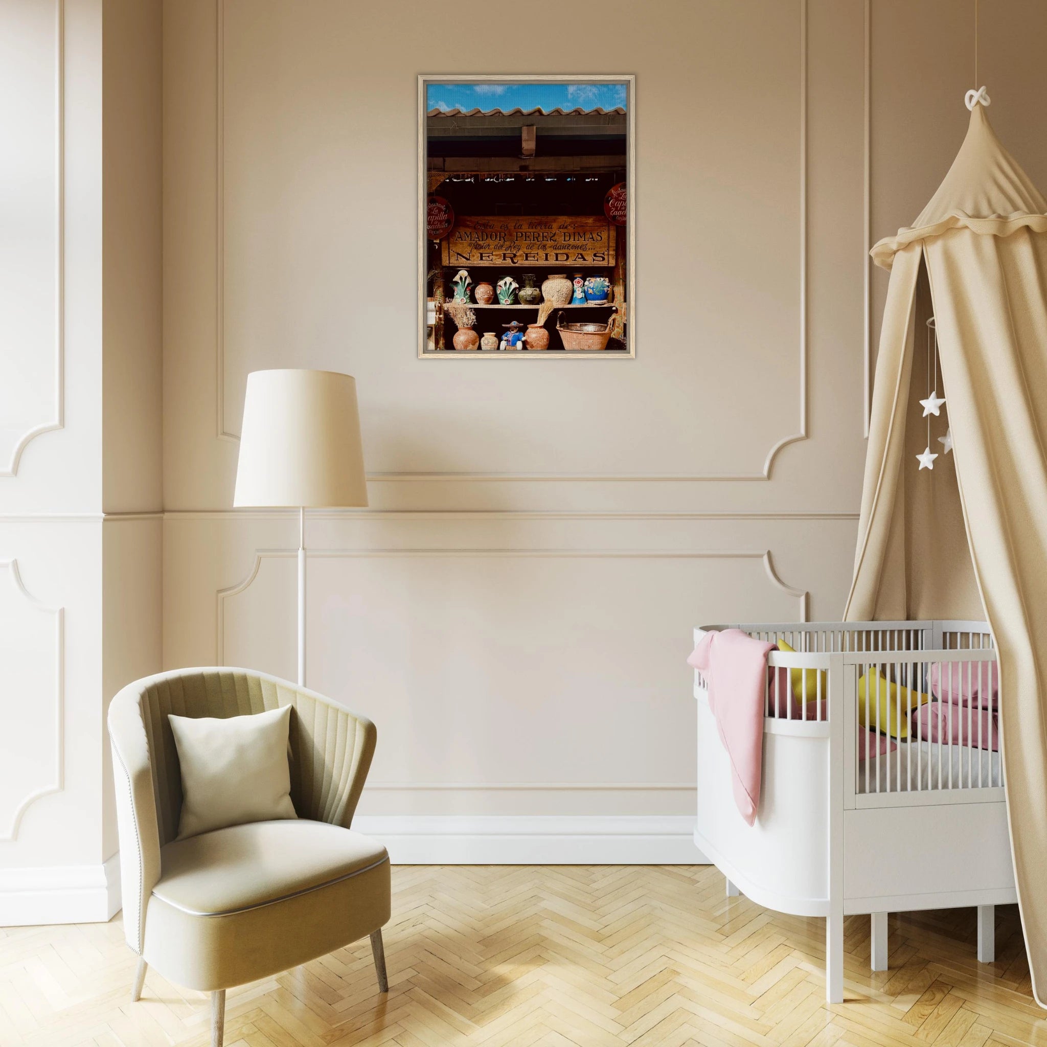 Framed canvas artwork of Oaxaca street fair in Mexico, part of CaliCuration's Spring 26 Travel Collection, studio edition print.