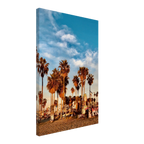 SoCal Beach canvas print featuring palm trees and graffiti-inspired California wall art on high-quality print material