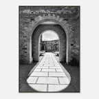 Cotswolds Estate aluminum framed poster featuring black and white summer light and shadows from the Studio Edition travel collection.