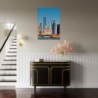 NYC skyline canvas print featuring the World Trade Center and Staten Island Ferry, part of the Travel Collection by My Store.