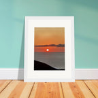 Magical Mediterranean Sunset framed print by My Store, vibrant wall art depicting a scenic sunset over the Mediterranean Sea.