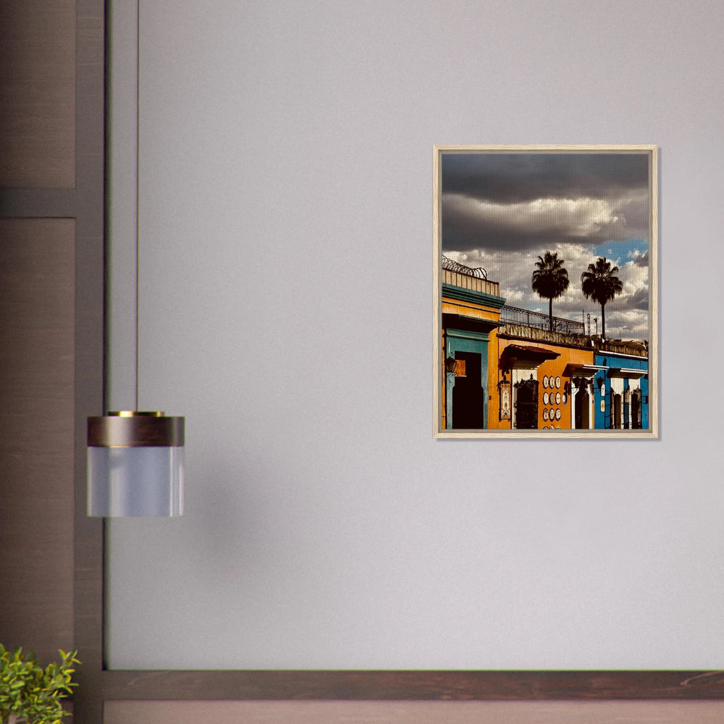 Framed canvas artwork of two palm trees from Mexico Oaxaca, part of CaliCuration's Mexico travel collection, Spring '26.