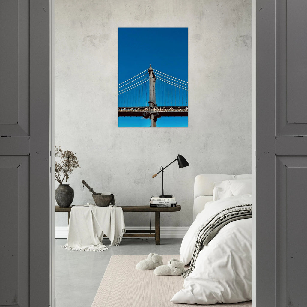 Canvas print of Manhattan Bridge in NYC from the Sunny Winter Day Travel Collection, studio edition artwork for your home decor.