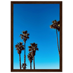 Wooden framed Santa Barbara Palm Tree Magic poster by CaliCuration, California home decor art on semi-glossy paper.