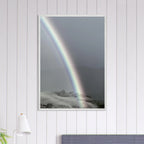 Black and white framed poster of a rainbow after summer storm, part of the California Central Coast travel collection.