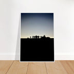 Black and white Studio Edition framed poster of Hollywood Hills city lights, featuring California scenery from the Summer Hike series.