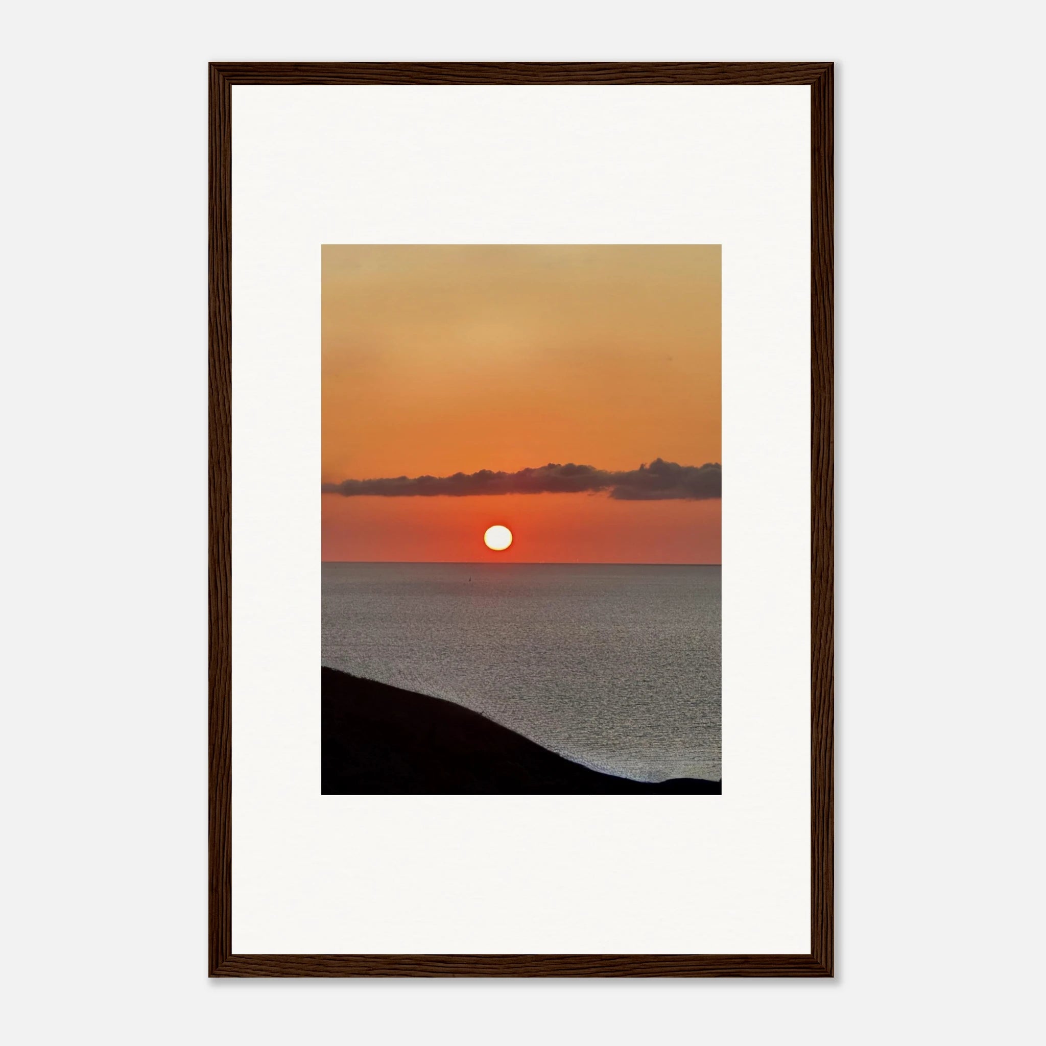 Vibrant Mediterranean Sunset framed poster print by My Store, Mediterranean travel-inspired wall art for home decor.
