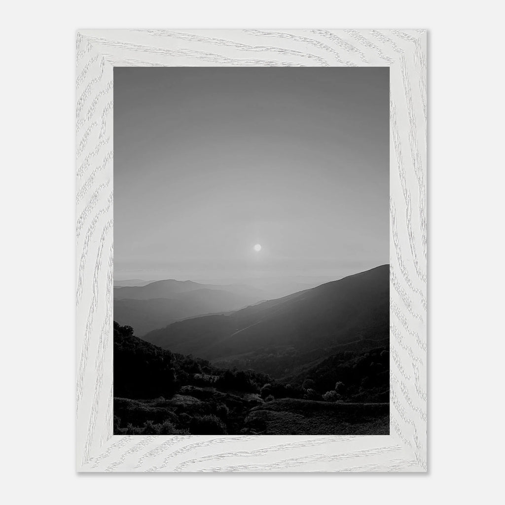Black and white mounted framed poster of California Central Coast sunset from the Studio Edition travel collection.