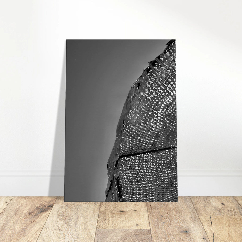 Black and white abstract canvas wall art from the Architectural Light Study travel collection, featuring minimalist design.