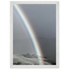 Black and white mounted framed poster of a post-summer storm rainbow from the California Central Coast, part of the Studio Edition print collection.