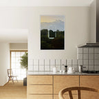 Color print titled "A Window into Jungle Stillness" by CaliCuration, showcasing a serene jungle scene on high-quality print material.