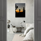 Framed print of a California winter sunset over Laurel Canyon and Hollywood Hills, studio edition poster art.