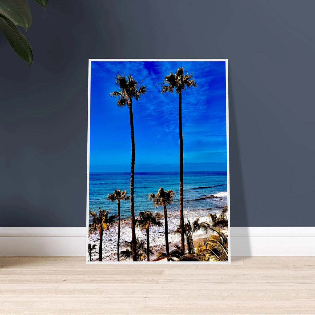 CaliCuration Malibu Palm Tree Family framed print, California art poster featuring palm trees and vibrant spring colors.
