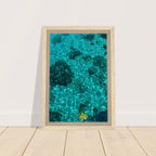 Vibrant tropical summer coastal art print in a natural framed canvas, part of the Studio Edition travel collection.