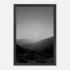 Black and white mounted framed poster of California Central Coast sunset from the Studio Edition travel collection.