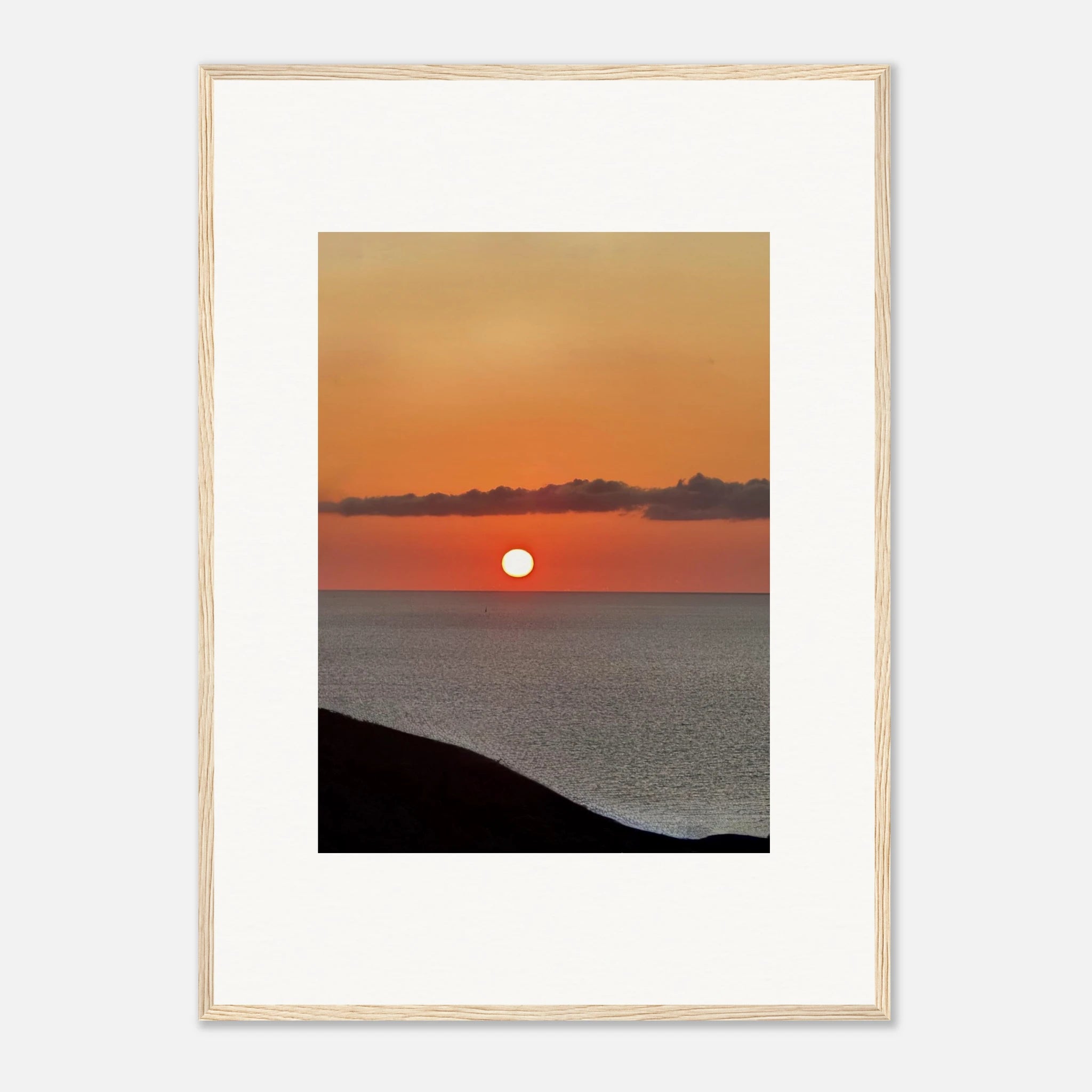Vibrant Mediterranean Sunset framed poster print from My Store's travel collection, showcasing colorful wall art for any room.