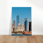 NYC skyline canvas print featuring the World Trade Center and Staten Island Ferry, part of the Studio Edition travel collection.
