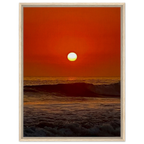 Southern California Red Sunset framed canvas print by CaliCuration, featuring vibrant sunset colors on high-quality print material.