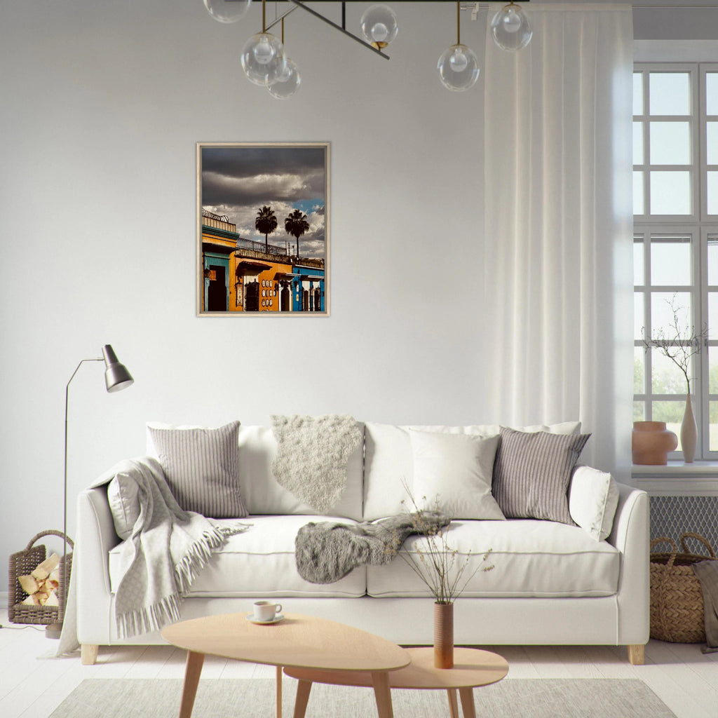 Framed canvas artwork of two palm trees from Mexico Oaxaca, part of CaliCuration's Mexico travel collection, spring 2026 edition.