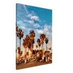 SoCal Beach canvas print featuring palm trees and graffiti-inspired California wall art on high-quality print material