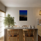 Premium wooden framed canvas print of Los Angeles Downtown Nightglow, elegant home wall art, California canvas, Studio Edition.