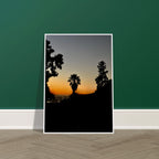 Framed Hollywood Hills poster featuring a winter sunset scene from Laurel Canyon, California, studio edition print by My Store.